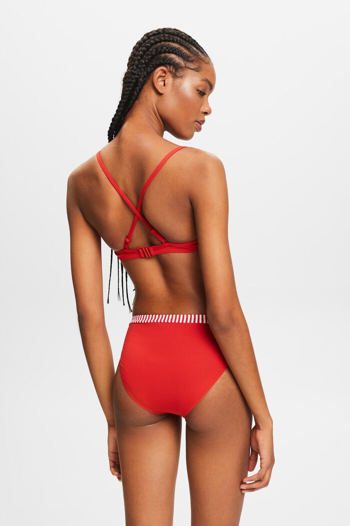 Top de bikini estampado con relleno y sin aros, DARK RED, detail image number 3