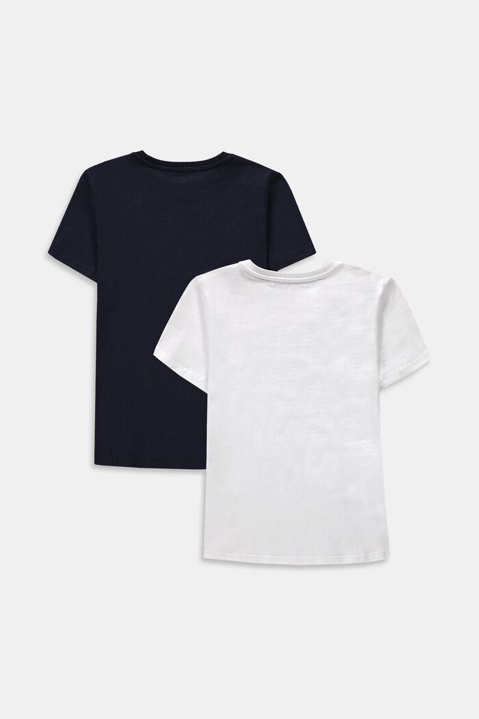Pack de dos camisetas con logotipo, 100% algodón, NAVY, detail image number 1