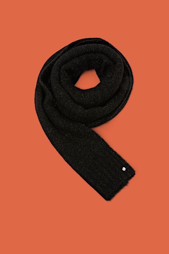 Bufanda en mezcla de lana y mohair, BLACK, detail image number 0