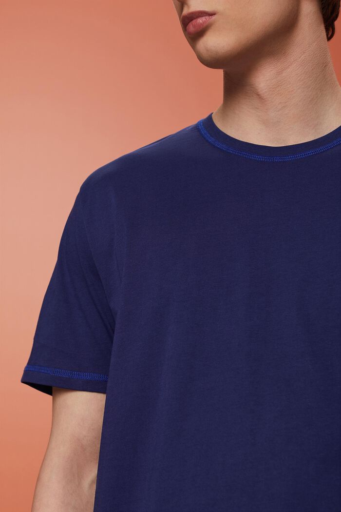 Camiseta de punto con costuras contrastantes, DARK BLUE, detail image number 2