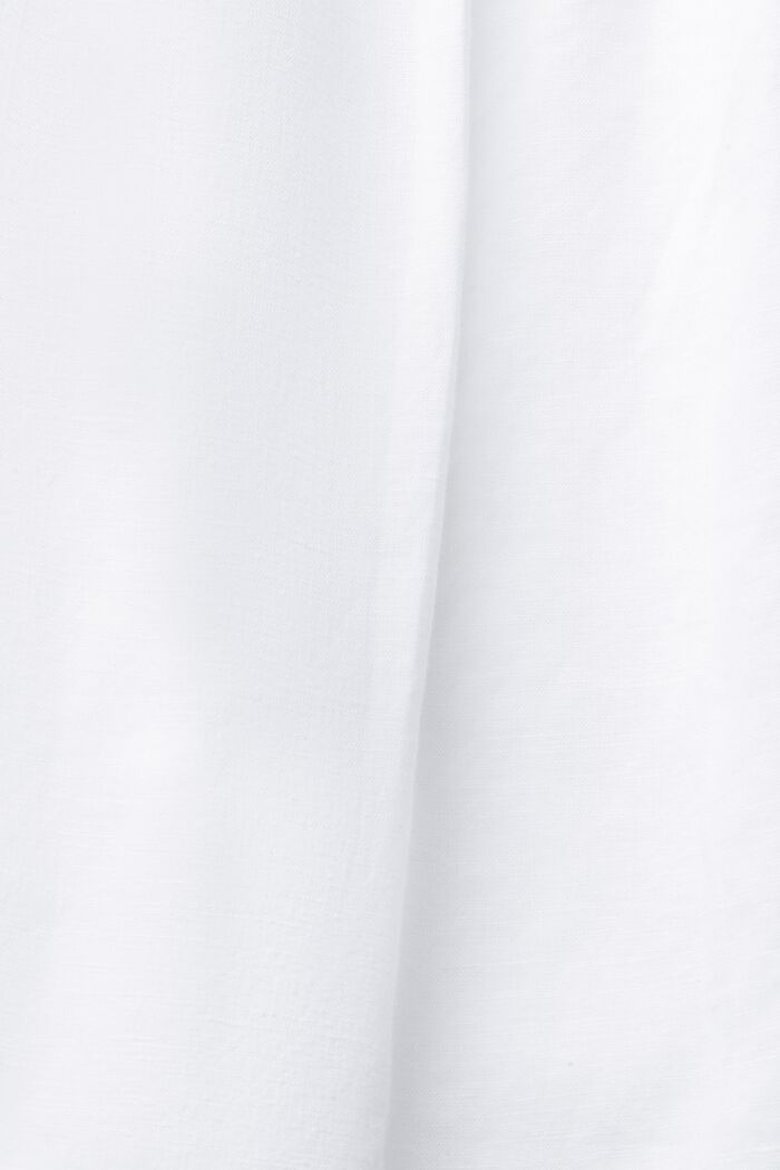 Vestido en mezcla de lino con tira de botones, WHITE, detail image number 4