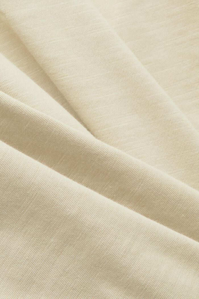 Camiseta de algodón con escote en U, DUSTY GREEN, detail image number 4