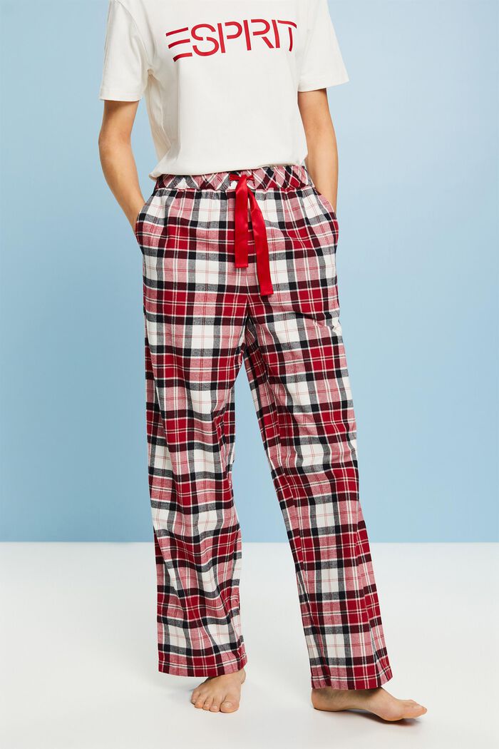 Pantalón de pijama a cuadros de franela, NEW RED, detail image number 0