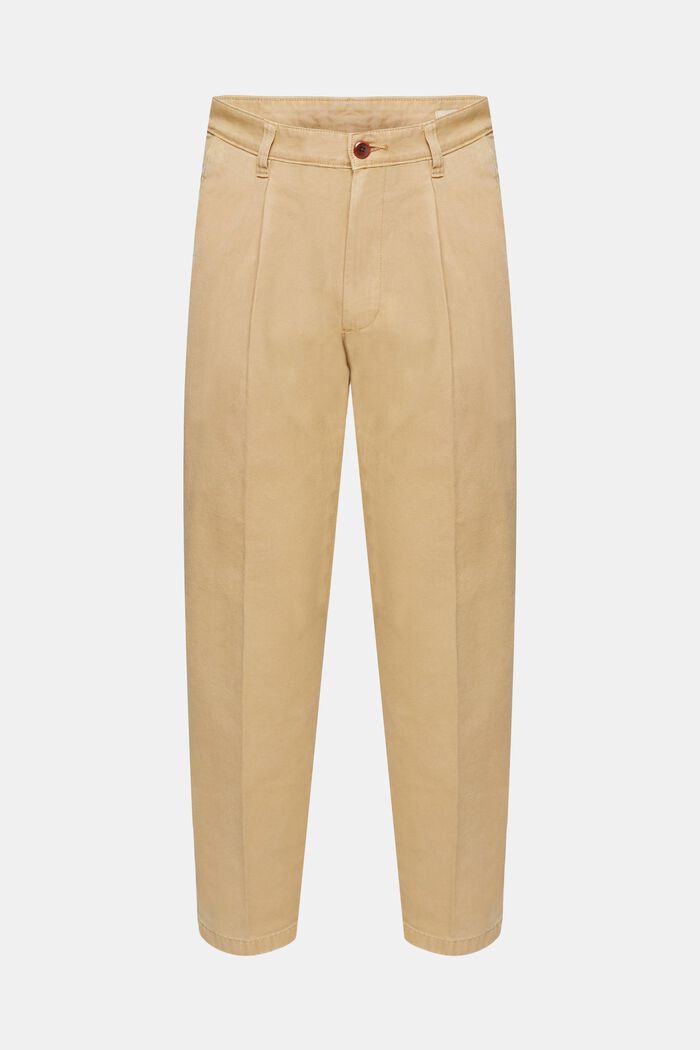 Pantalones chinos de corte holgado, CREAM BEIGE, overview