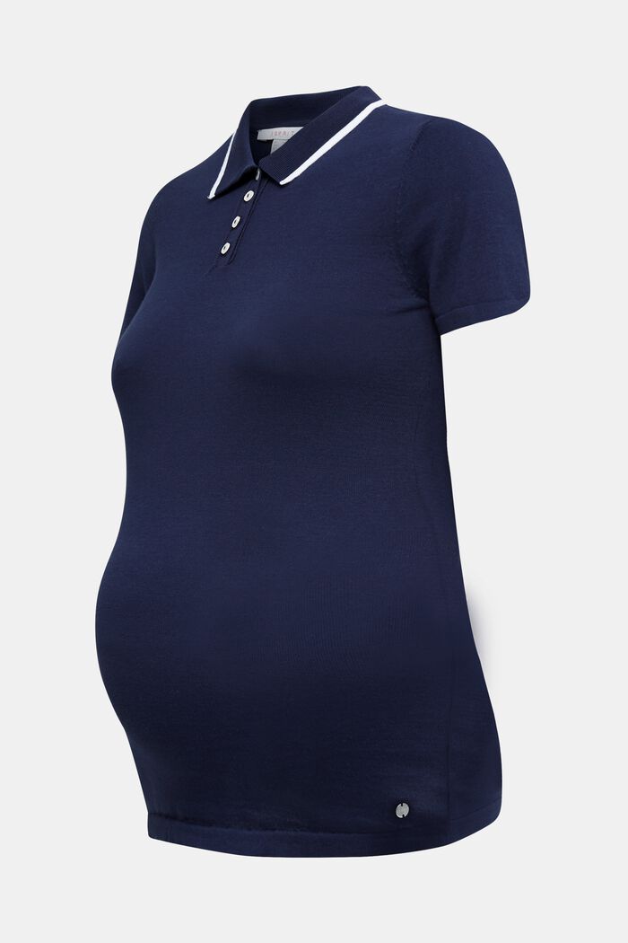 Jersey de estilo polo en 100 % algodón, NIGHT BLUE, detail image number 0