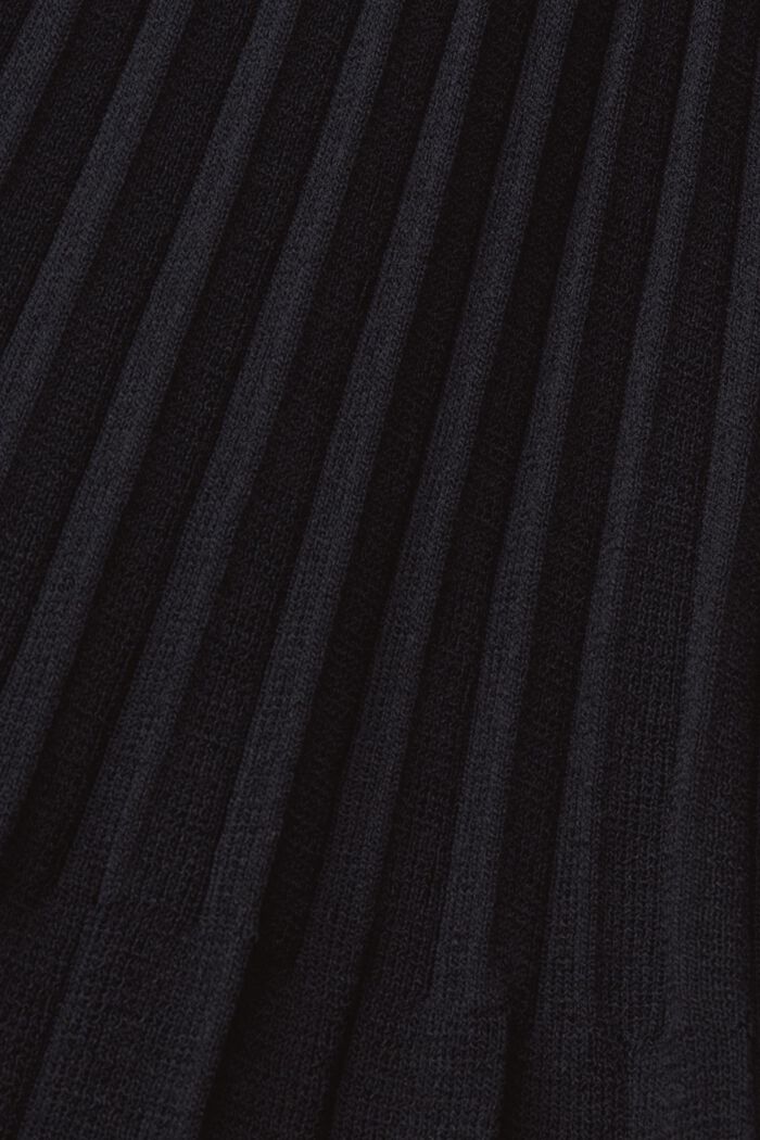 Minivestido plisado con manga larga y escote redondo, BLACK, detail image number 5