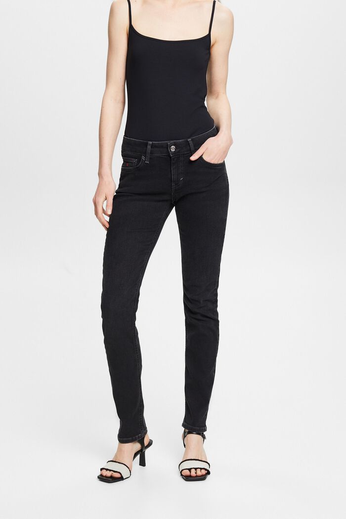 Jeans mid-rise slim fit, BLACK RINSE, detail image number 0