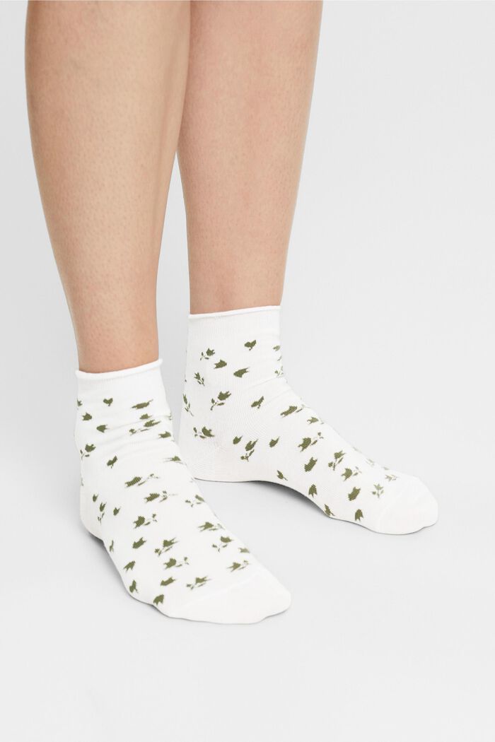 Pack de dos pares de calcetines cortos en mezcla de algodón ecológico, WHITE, detail image number 2