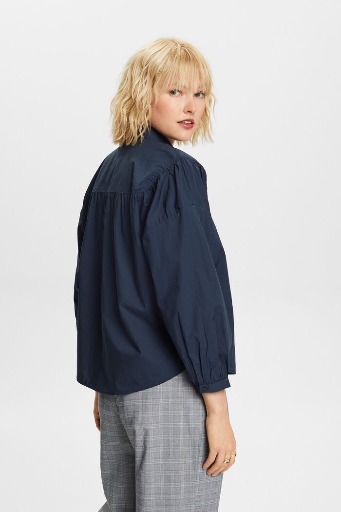 Blusa de popelina, 100% algodón, PETROL BLUE, detail image number 3