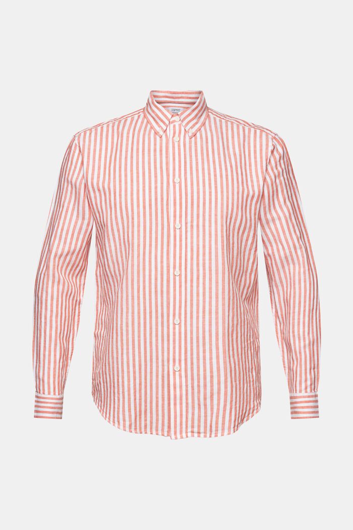 Camiseta de popelina de algodón a rayas, BRIGHT ORANGE, detail image number 6