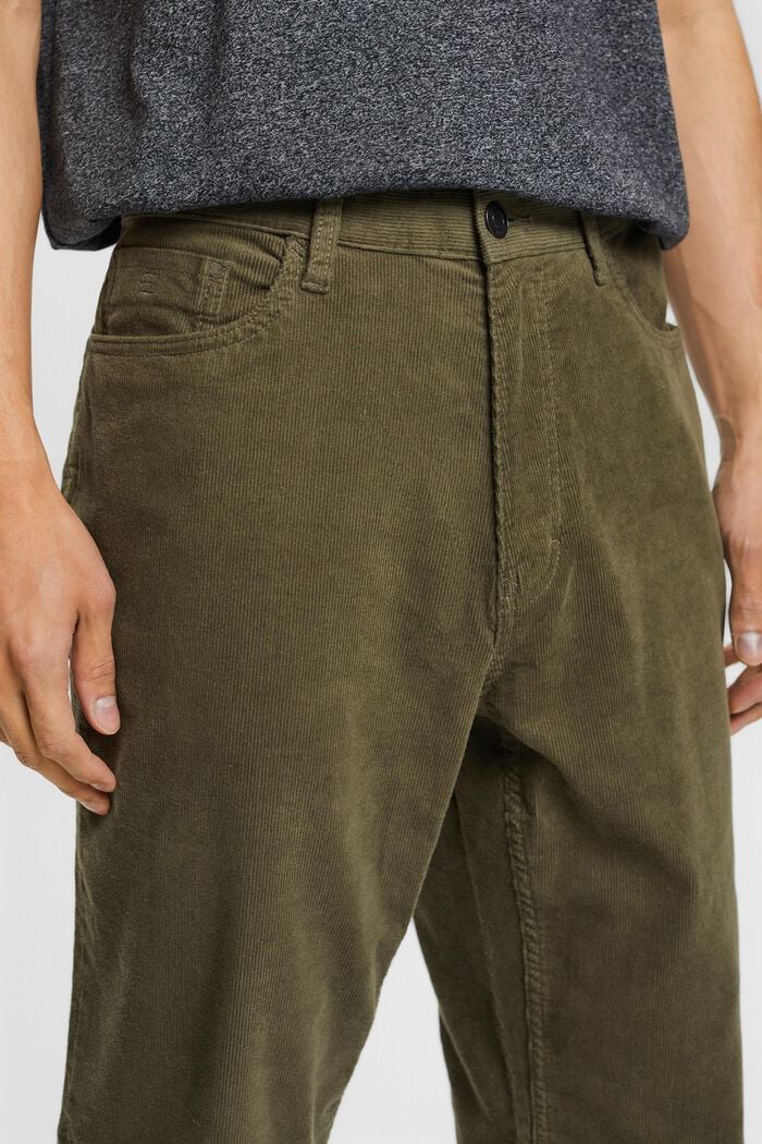 Pantalón de pana de corte recto, KHAKI GREEN, detail image number 1