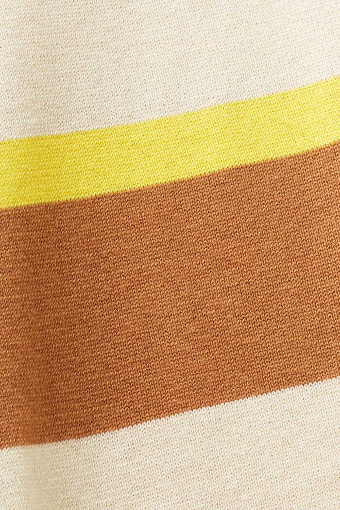 Polo de algodón con logotipo a rayas, CARAMEL, detail image number 5
