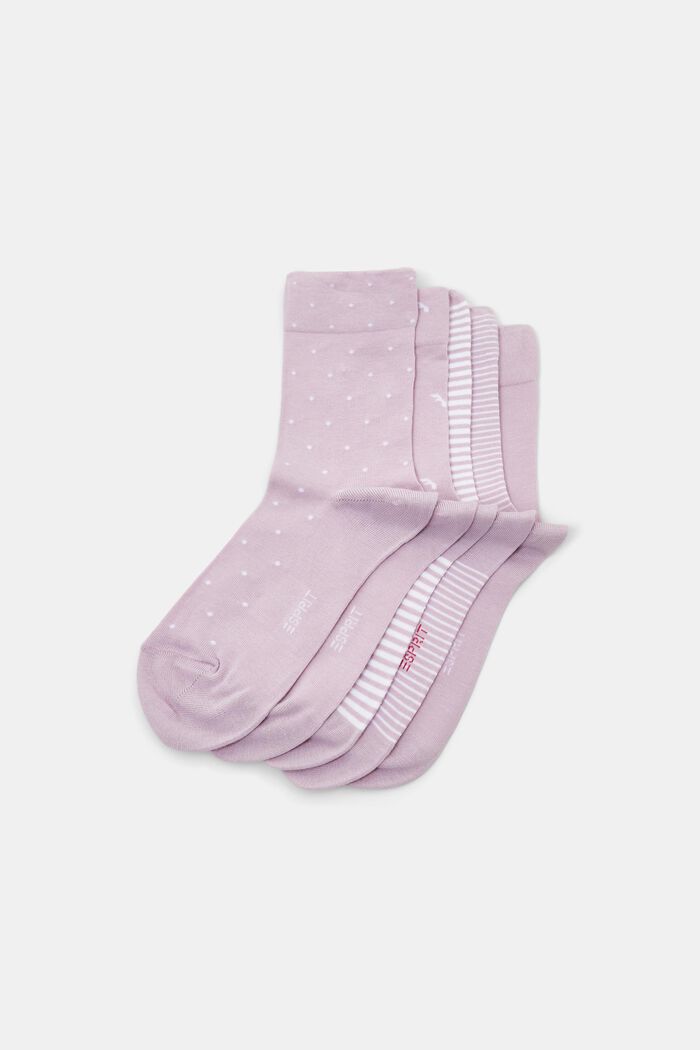 Pack de 5 pares de calcetines, algodón ecológico, MAUVE, detail image number 0