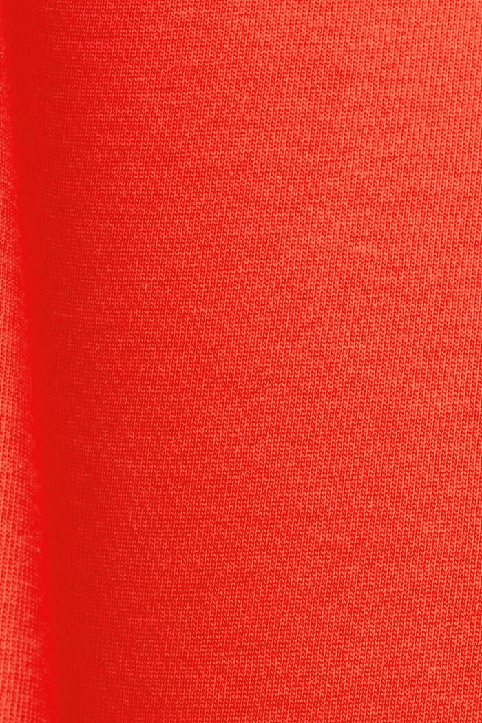 Camiseta de algodón ecológico con estampado geométrico, ORANGE RED, detail image number 6