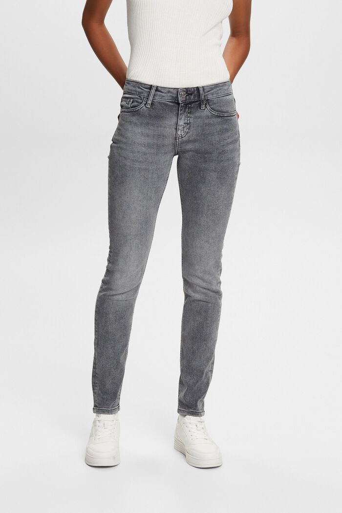 Jeans mid-rise slim, GREY MEDIUM WASHED, detail image number 0