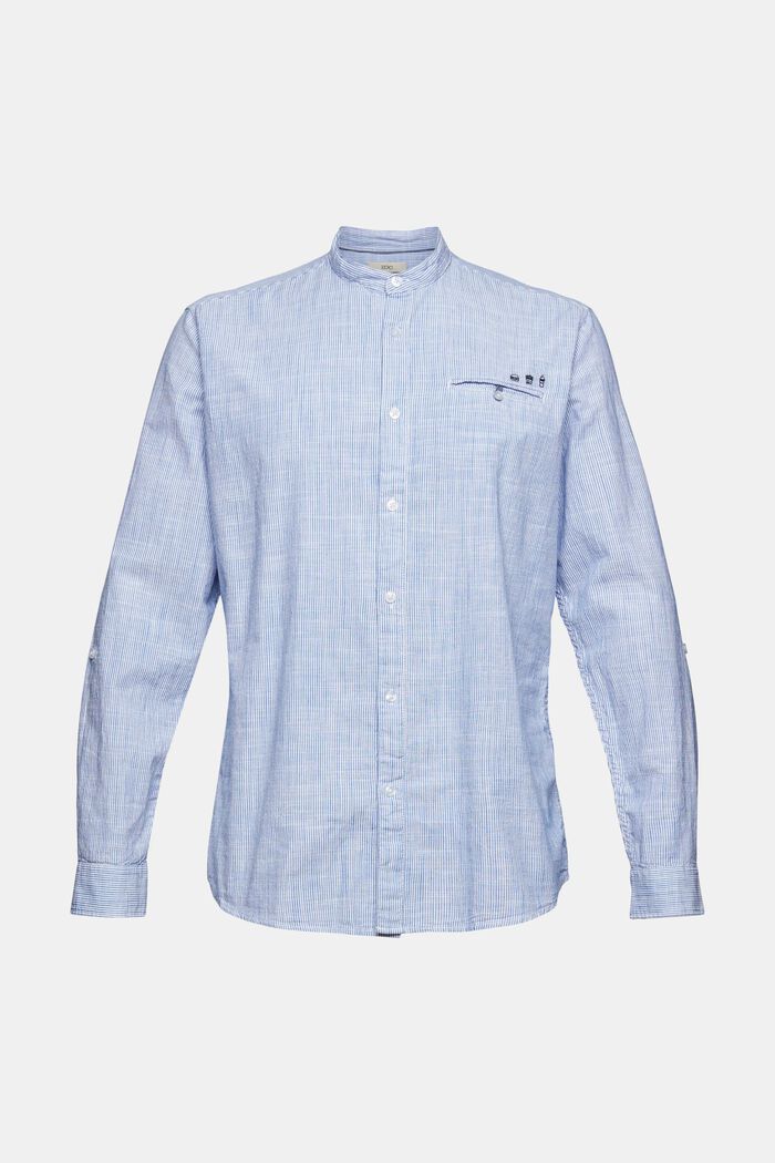 Camisa de rayas con pequeños motivos, BRIGHT BLUE, overview
