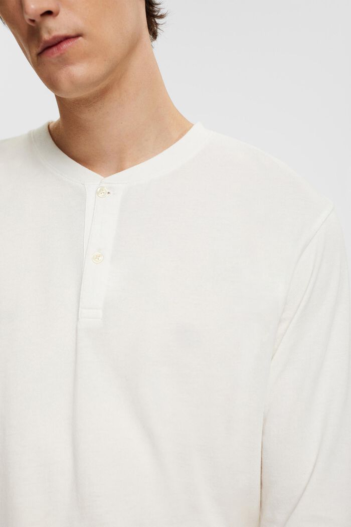 Camiseta de manga larga con cuello tunecino, OFF WHITE, detail image number 0