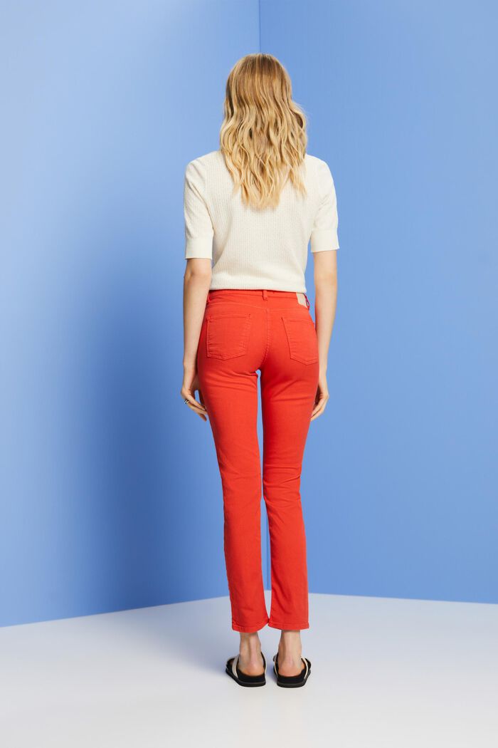 Jeans mid rise slim fit, ORANGE RED, detail image number 3