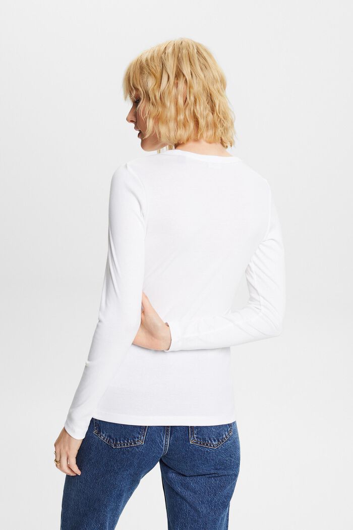 Top de tejido jersey de algodón ecológico, WHITE, detail image number 3