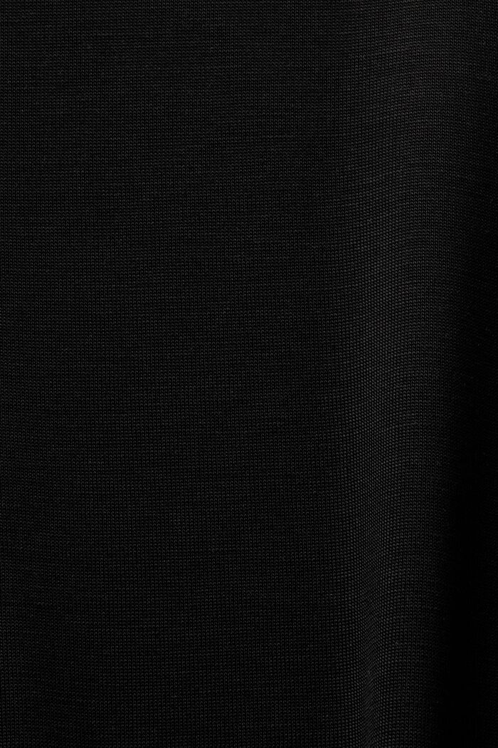Camiseta de manga larga de tejido jersey con cuello alto, BLACK, detail image number 4