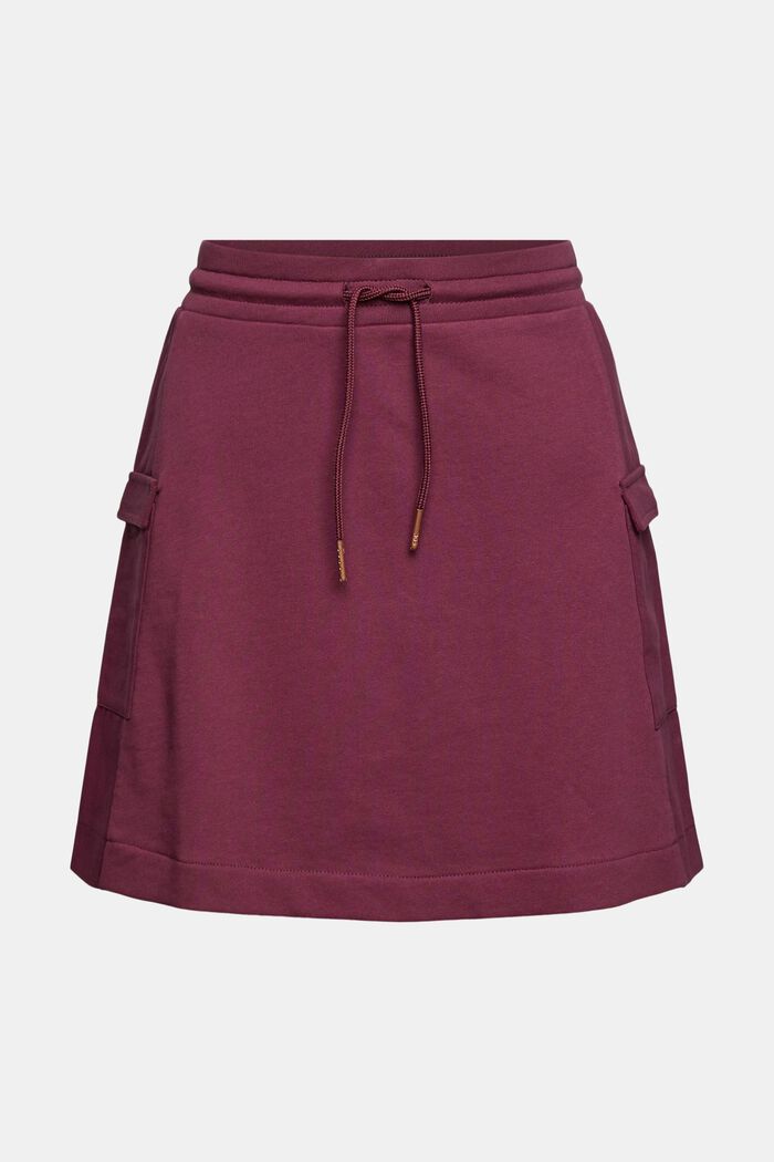 Minifalda de estilo cargo de felpa, BORDEAUX RED, detail image number 6