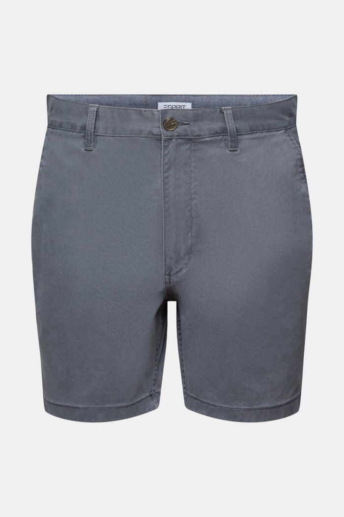 Shorts chinos slim con efecto lavado, DARK GREY, detail image number 7