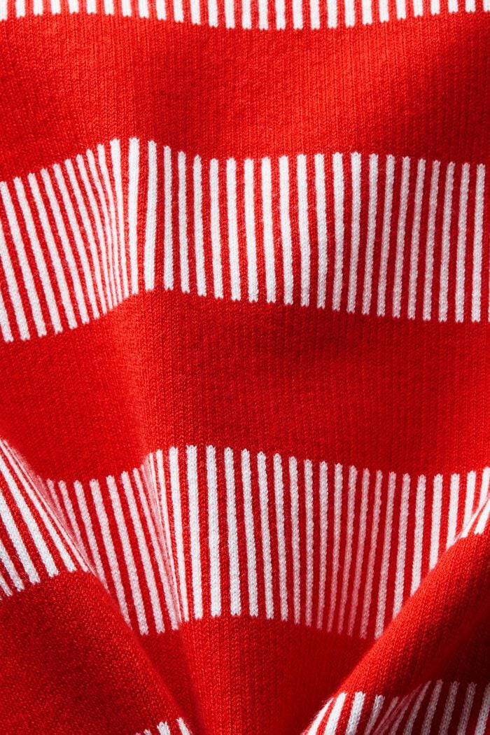 Jersey de cuello redondo, rayas y estilo jacquard, RED, detail image number 5