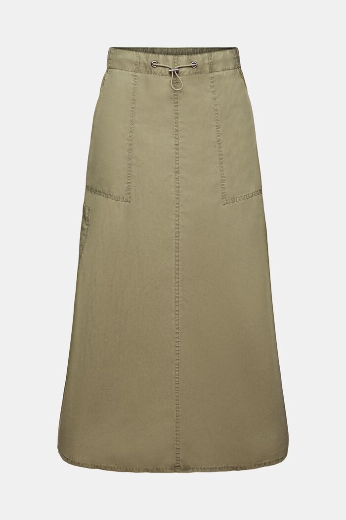 Falda sin cierre estilo cargo, 100 % algodón, KHAKI GREEN, detail image number 7