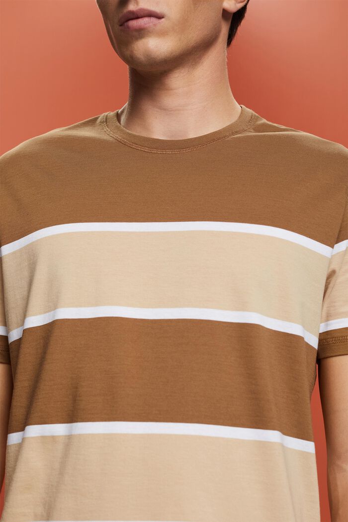 Camiseta a rayas, 100 %algodón, PALE KHAKI, detail image number 2