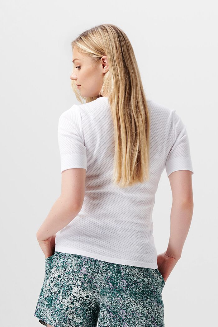 Camiseta de punto pointelle de algodón ecológico, BRIGHT WHITE, detail image number 1