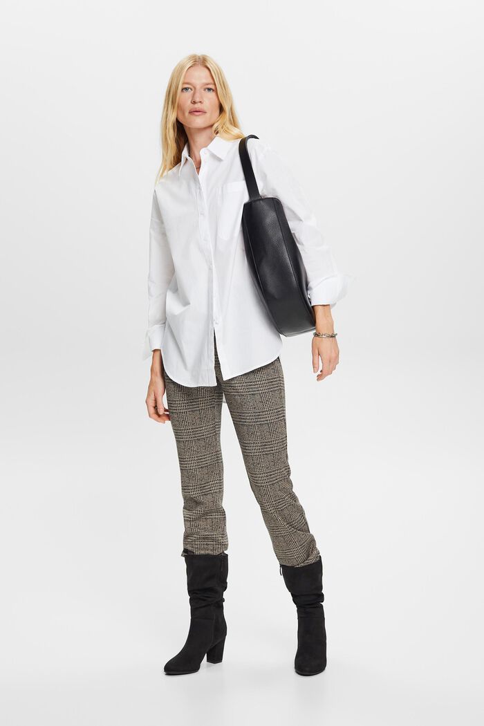 Blusa camisera con corte holgado, 100% algodón, WHITE, detail image number 1