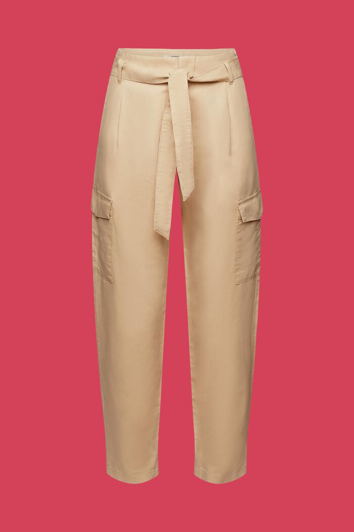 Pantalones cargo con cinturón, SAND, detail image number 6