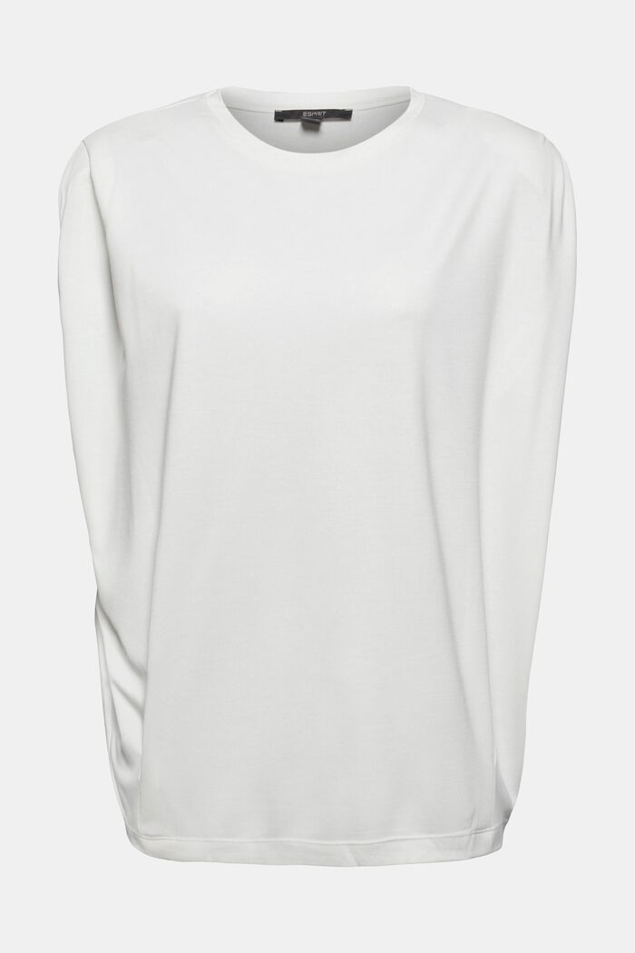 Camiseta con hombreras, LENZING™ ECOVERO™, OFF WHITE, detail image number 0