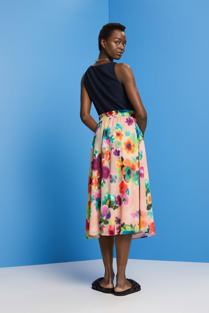 Falda midi con estampado de colores, CORAL, detail image number 3