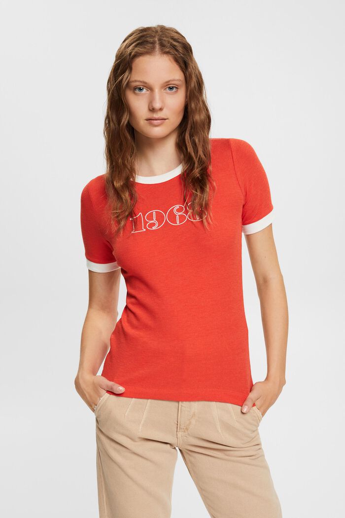 Camiseta estampada, ORANGE RED, detail image number 2
