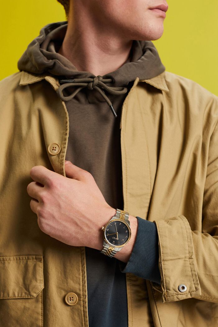 Reloj de acero inoxidable con pulsera de dos tonos, GOLD BICOLOUR, detail image number 2