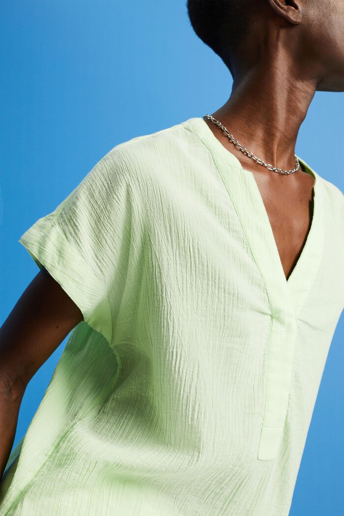 Blusa de algodón con textura, CITRUS GREEN, detail image number 2