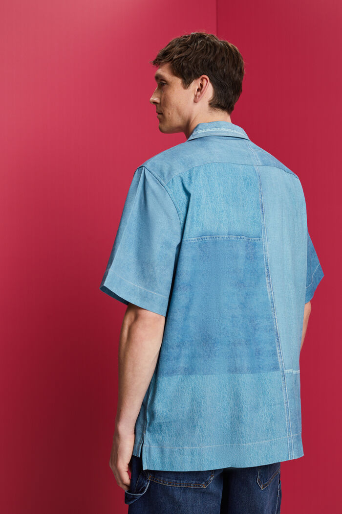 Camisa con estampado vaquero allover, BLUE MEDIUM WASHED, detail image number 3