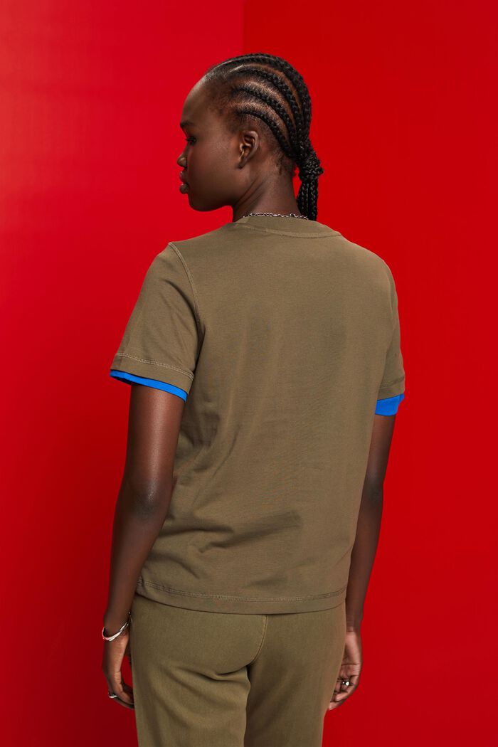 Camiseta holgada, 100 % algodón, KHAKI GREEN, detail image number 3
