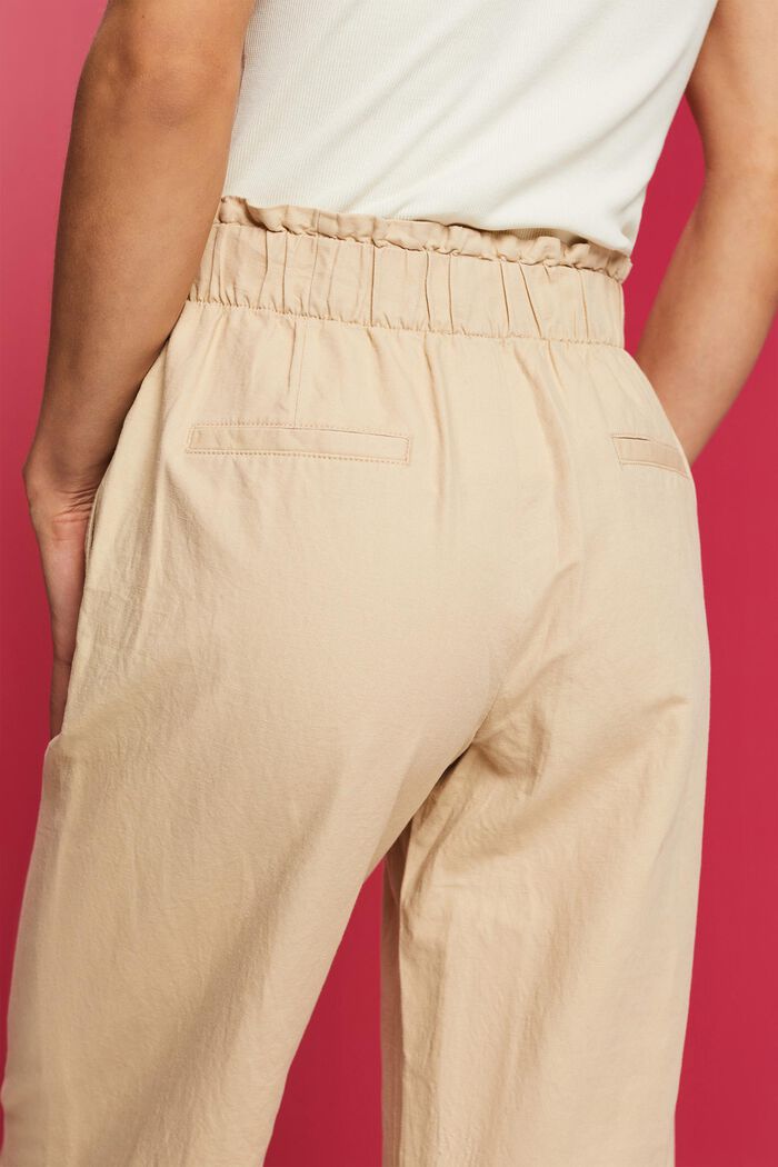 Culotte de lino y algodón con cinturón, SAND, detail image number 4