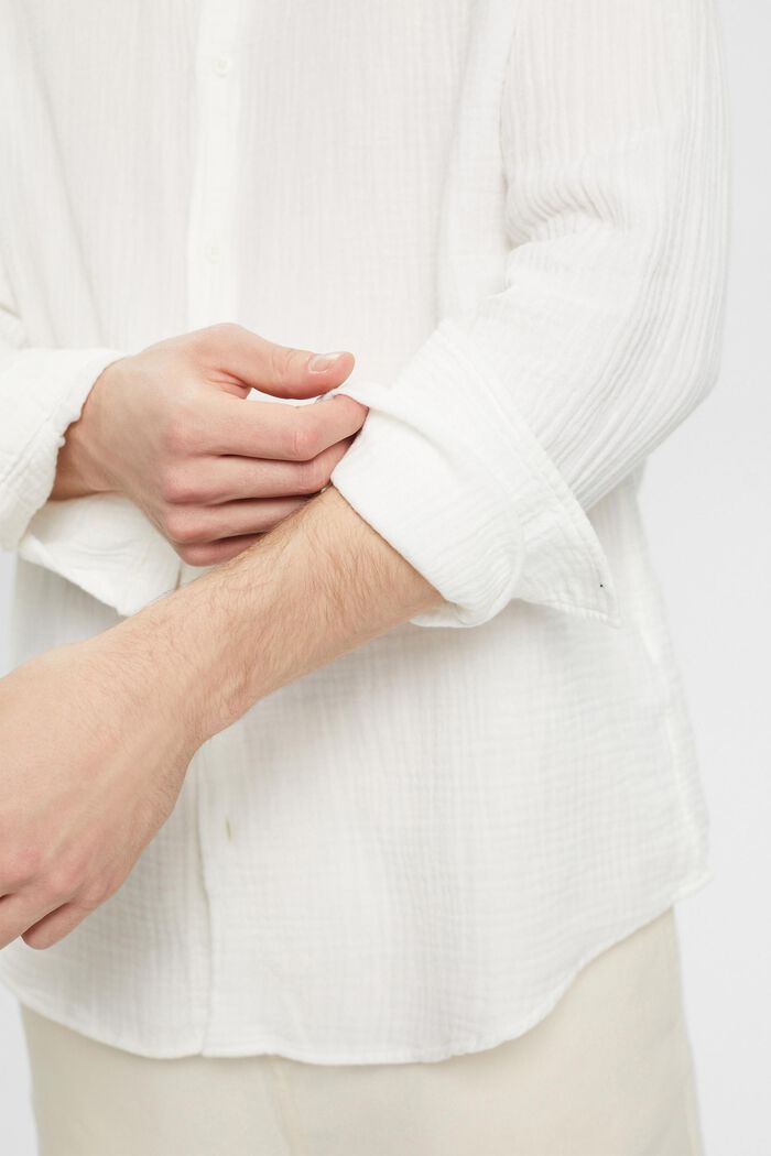 Camisa de muselina en algodón sostenible, OFF WHITE, detail image number 2