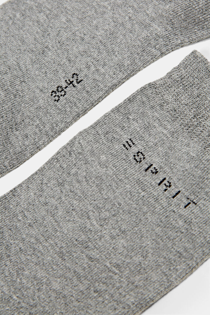 Pack de 2 pares de calcetines de punto, en algodón ecológico, LIGHT GREY MELANGE, detail image number 1