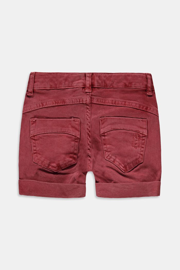 Pantalones cortos de sarga, mezcla de algodón ecológico, GARNET RED, detail image number 1