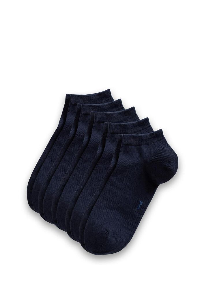 Pack de cinco pares de calcetines cortos en mezcla de algodón, MARINE, detail image number 0