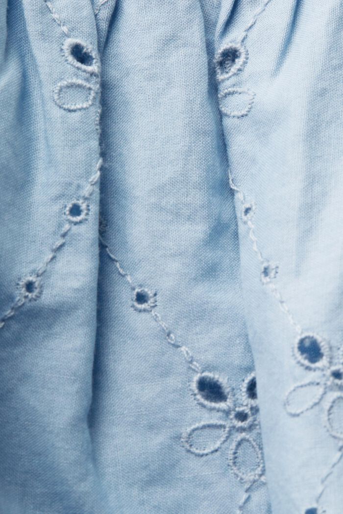 Vestido bordado, 100 % algodón, LIGHT BLUE LAVENDER, detail image number 4