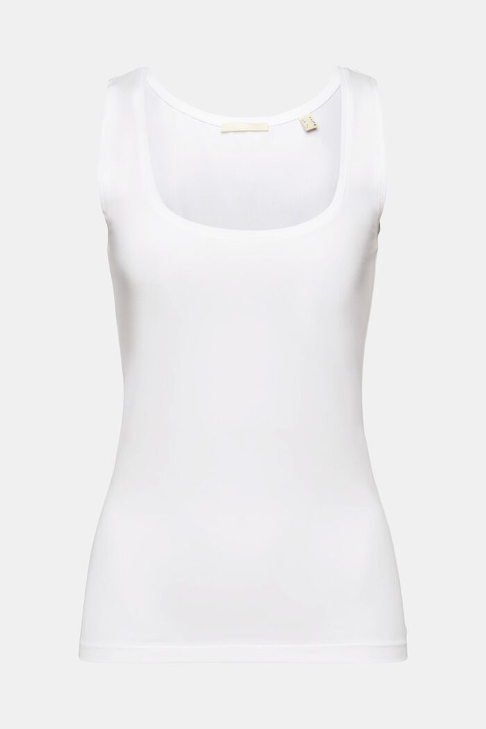 Camiseta de algodón ecológico sin mangas, WHITE, detail image number 5