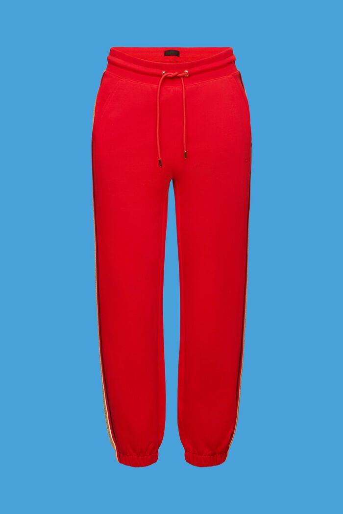 Pantalón deportivo de algodón a rayas, RED, detail image number 6