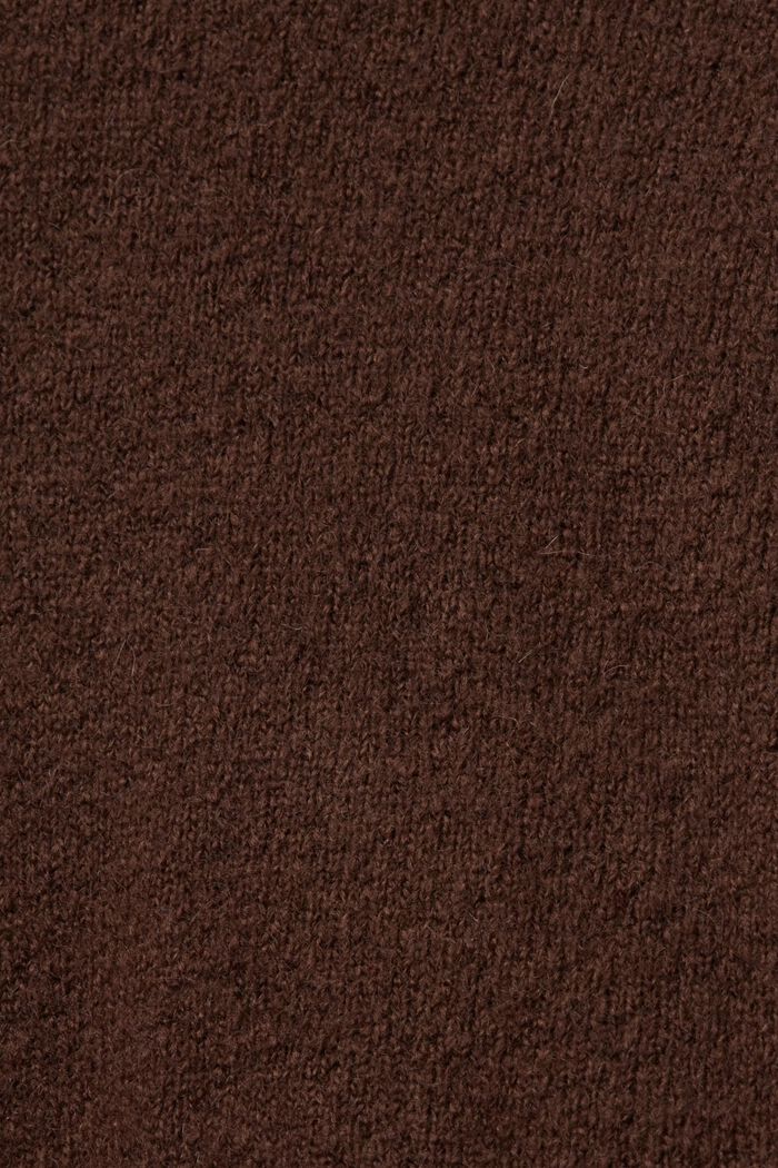Jersey de cuello alto en mezcla de lana, BROWN, detail image number 6