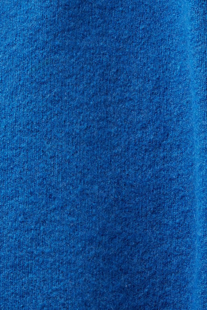 Jersey de cuello pico en mezcla de lana, BRIGHT BLUE, detail image number 5