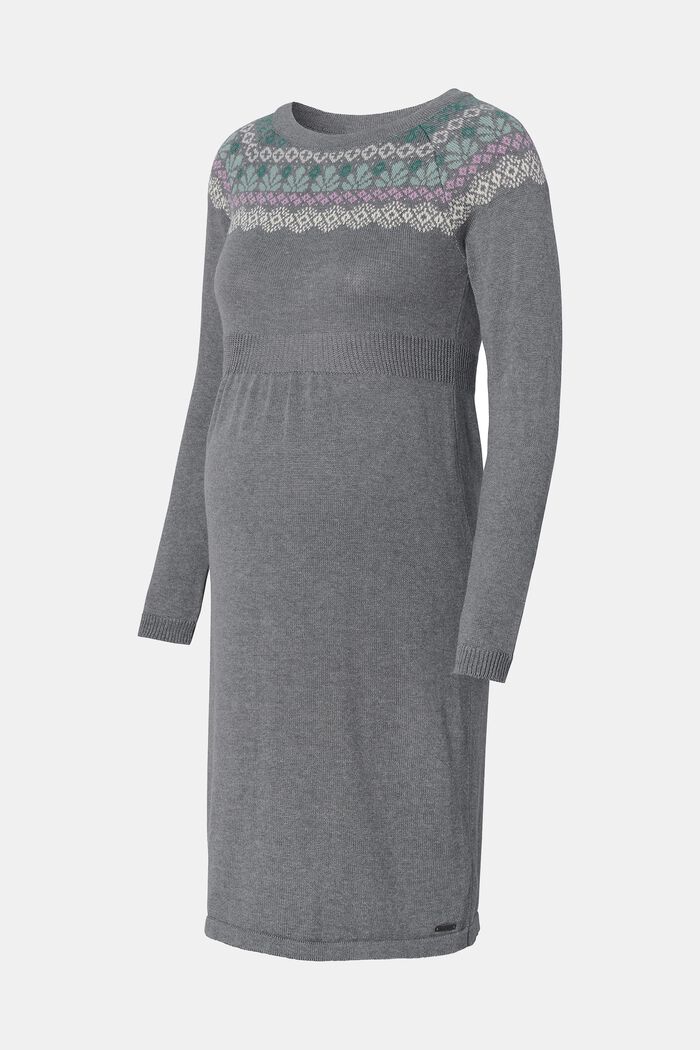 Vestido de punto en una mezcla de algodón ecológico, MEDIUM GREY, detail image number 4